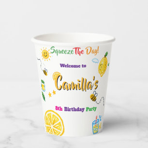 Lemon Summer Theme Kids Birthday Paper Cups