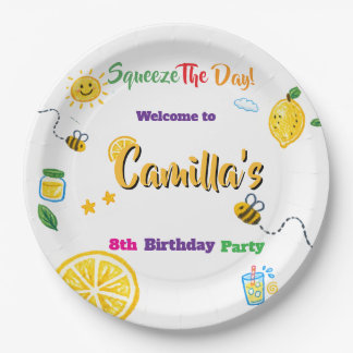 Lemon Summer Theme Kids Birthday Paper Plate