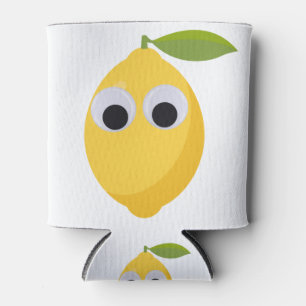 Lemon, sweet fruit with googly eyes can cooler