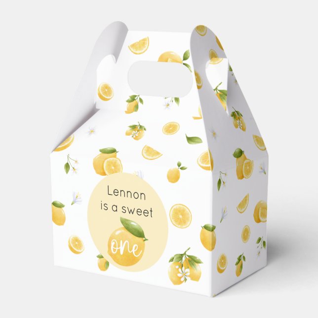 Lemon Sweet One 1st Birthday Favour Box (Front Side)