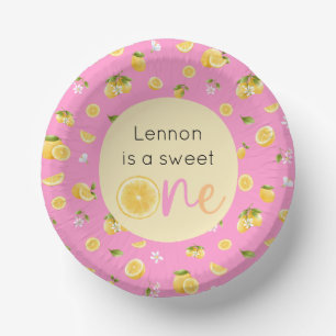 Lemon Sweet One Birthday Paper Plate