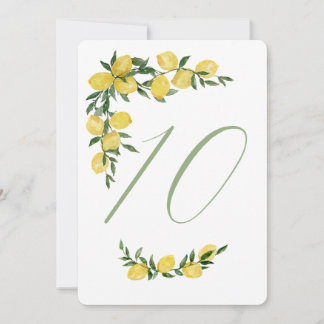 Lemon Table Number