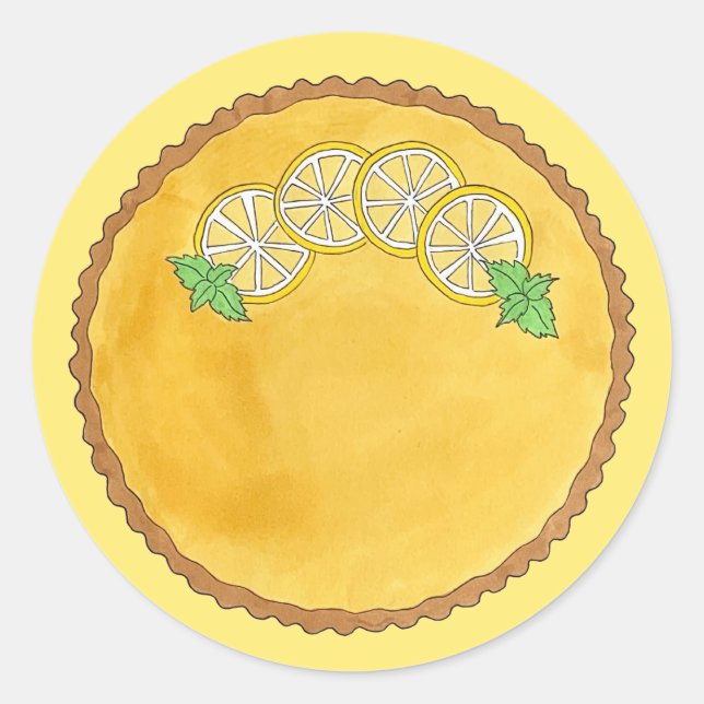 Lemon Tart Tarte au Citron Curd Pie Baking Food Classic Round Sticker (Front)