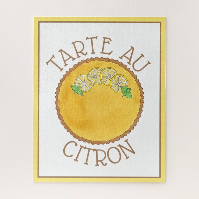 Lemon Tart Tarte au Citron Curd Pie Baking Food Jigsaw Puzzle (Vertical)