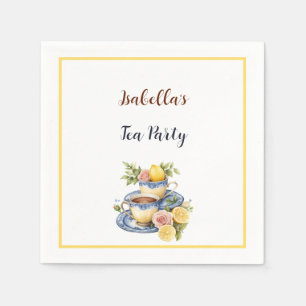 Lemon Teacup Afternoon Tea Party Paper Napkins