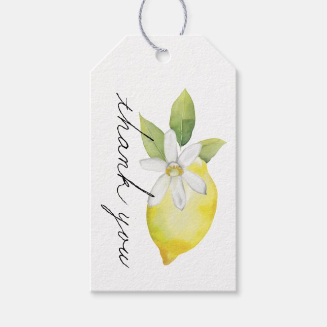 Lemon Thank You Gift Tag (Front)