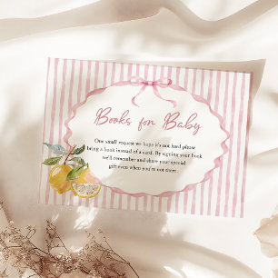 Lemon Theme Baby Shower Books For Baby Enclosure Card