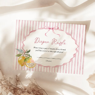 Lemon Theme Baby Shower Diaper Raffle Enclosure Card