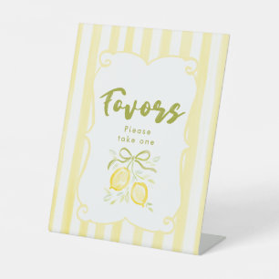 Lemon Theme Baby Shower Favours Pedestal Sign