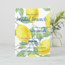 Lemon theme bridal shower invitation