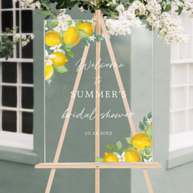 Lemon Theme Bridal Shower Welcome Acrylic Sign (Creator Uploaded)