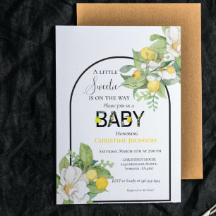 Lemon theme little sweetie baby shower invitation