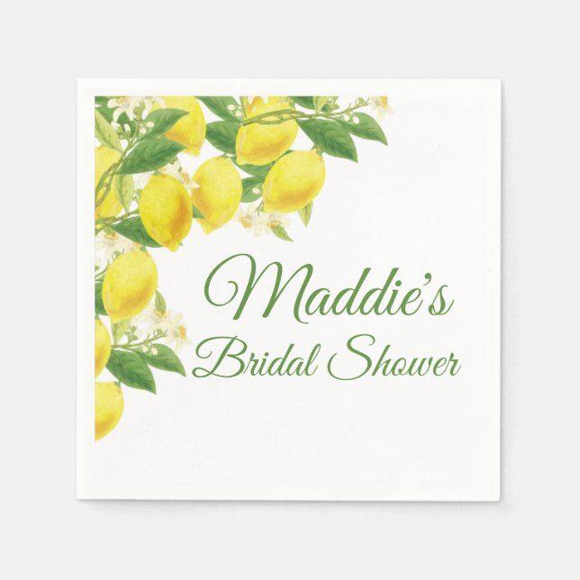Lemon Theme Personalised Napkin (Front)