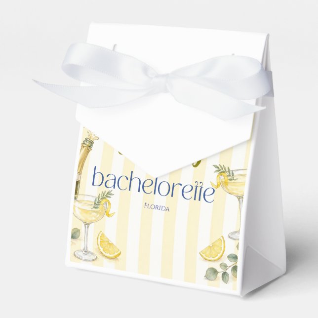 lemon theme she found her main squeeze yellow  favour box (Front Side)