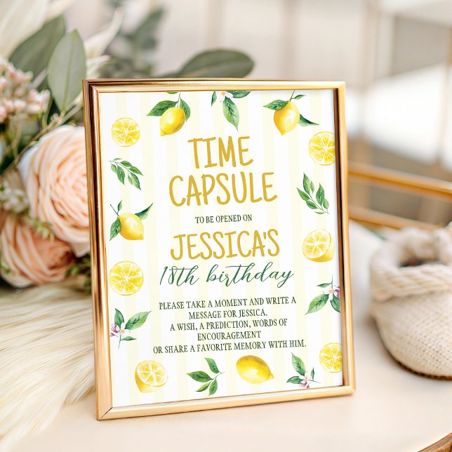 Lemon Theme Time Capsule Table Sign (Creator Uploaded)