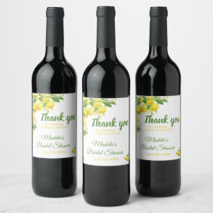 Lemon Theme Wine Thank You Stickers