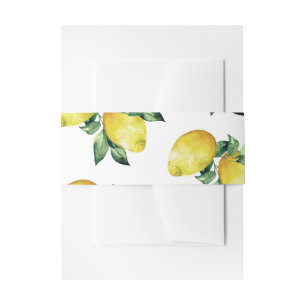 Lemon-Themed Belly Bands for Summer Weddings Invitation Belly Band