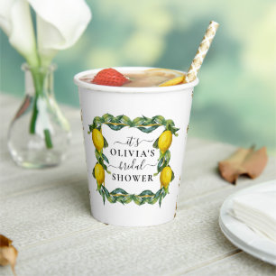 Lemon Themed Bridal Shower Paper Cups