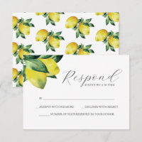 Lemon Themed Bridal Shower RSVP Card