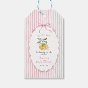 Lemon Themed Girl Baby Shower Gift Tags