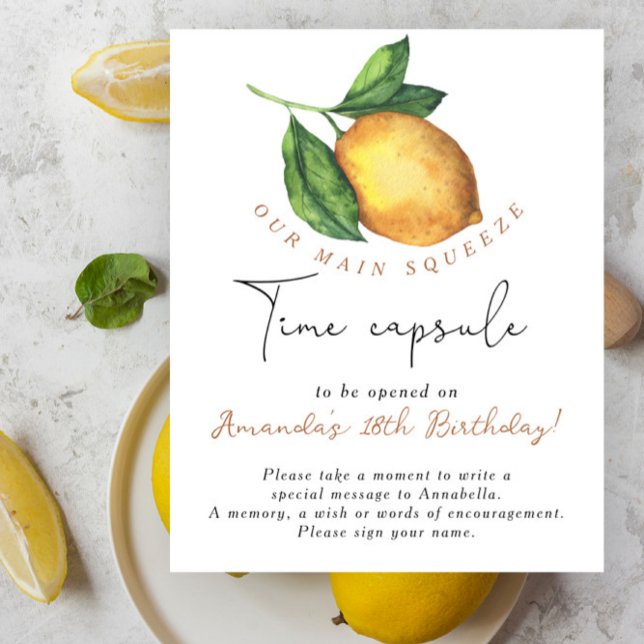 Lemon Time Capsule 1st birthday gender neutral Poster (Creator Uploaded)