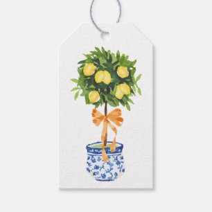 Lemon Topiary, Orange Bow  Gift Tags