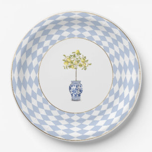 Lemon Topiary Round Paper Plate