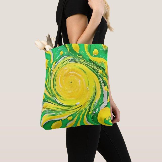 Lemon Tornado Design Tote Bag (Close Up)