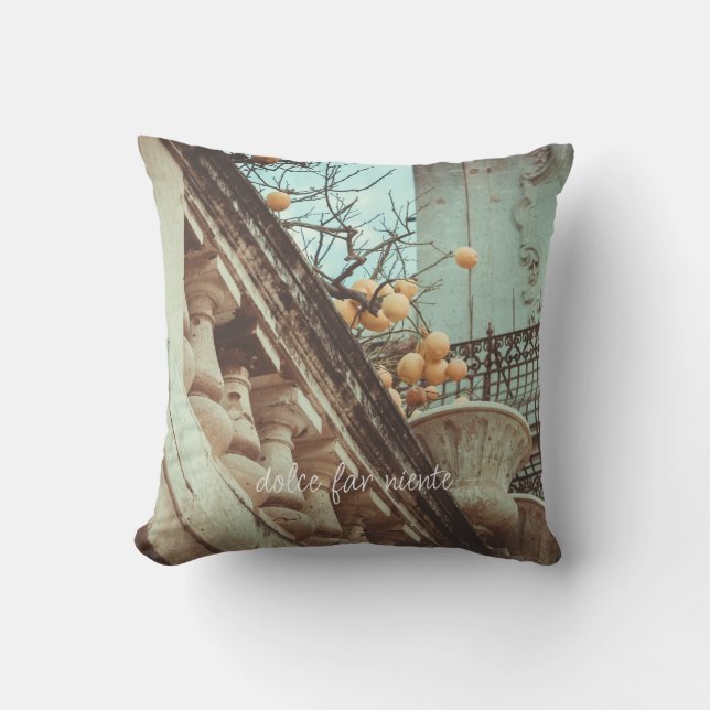 Lemon Tree and Old buildings Cushion (Front)