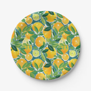 Lemon Tree Artisan Fresh Colourful Fun Paper Plate