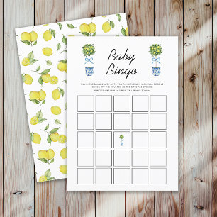 Lemon Tree Baby Shower Bingo Game Card