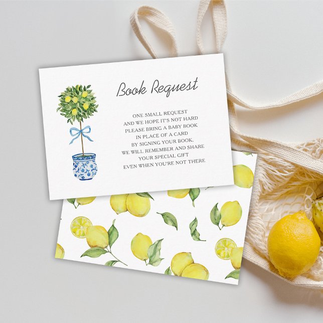 Lemon Tree Baby Shower Book Request Enclosure Card (Creator Uploaded)