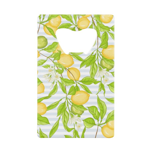 Lemon Tree Branch: Striped Seamless Pattern (Front)