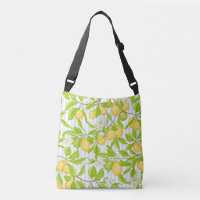Lemon Tree Branch: Striped Seamless Pattern