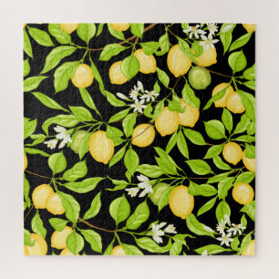 Lemon Tree Branch Vintage Illustration Jigsaw Puzzle