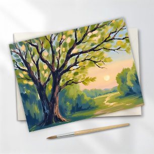 Lemon Tree Italian Landscape Painting Postcard