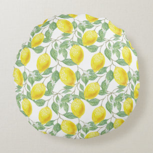 Lemon Tree Pattern Round Cushion