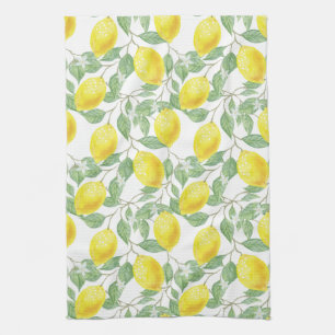 Lemon Tree Pattern Tea Towel