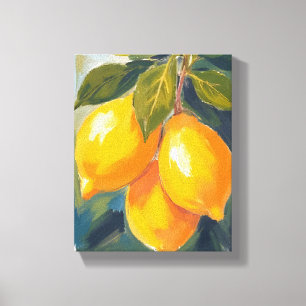 Lemon Tree Watercolor Fruit Painting Canvas Print