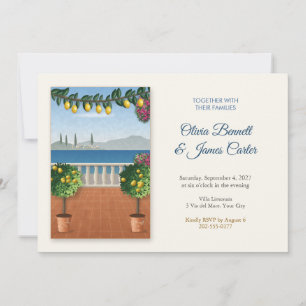 Lemon Trees Sea View Terrace Wedding Invitation