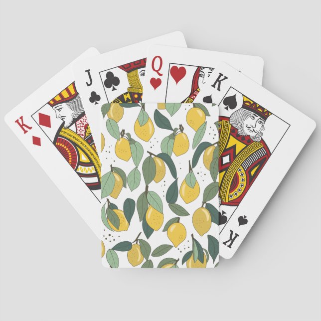 Lemon Tropical: Bright Vintage Seamless Playing Cards (Back)