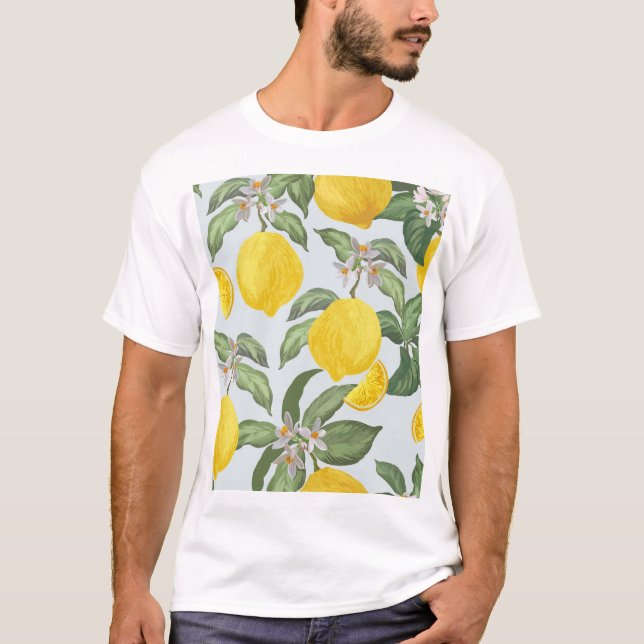 Lemon Tropical Fruit Vintage Pattern T-Shirt (Front)