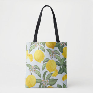 Lemon Tropical Fruit Vintage Pattern Tote Bag