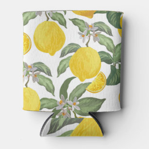 Lemon: tropical fruit vintage seamless can cooler