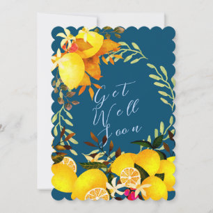 Lemon Turquoise Get Well Soon Card