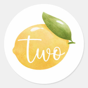 Lemon Two 2nd Birthday Classic Round Sticker