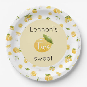 Lemon Two Sweet 2nd Birthday Paper Plate
