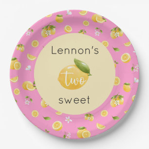 Lemon Two Sweet 2nd Birthday Paper Plate