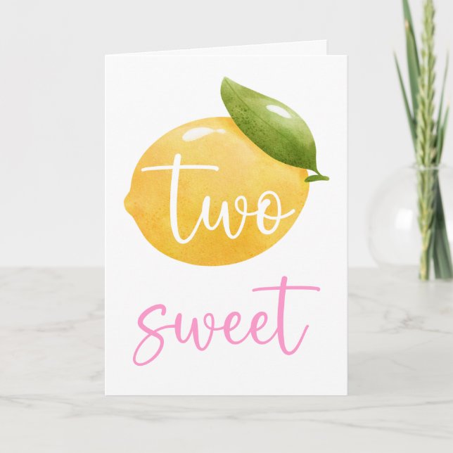 Lemon Two Sweet Happy Birthday Card (Front)
