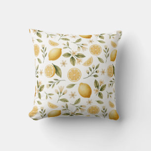 lemon-type watercolor cushion